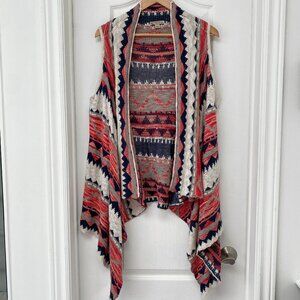 Energe World Wear - Pacifica Boho Pattern Sleeveless Open Cardigan / Vest